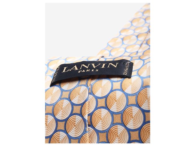 Lanvin Gold and blue silk printed tie Golden - view 2