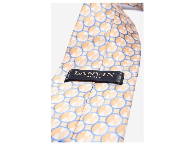 Lanvin Gold and blue silk printed tie Golden - view 3