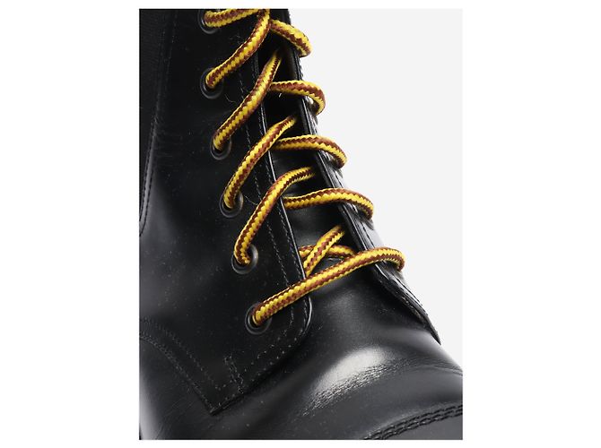 Salvatore Ferragamo Schwarze Schnürstiefeletten aus Leder - Größe EU 39.5 - Ansicht 4