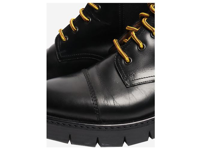 Salvatore Ferragamo Schwarze Schnürstiefeletten aus Leder - Größe EU 39.5 - Ansicht 5