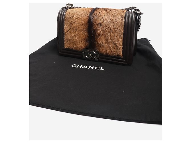 Chanel Borsa Boy in agnello e crine di cavallo marrone 2013 - vista 11