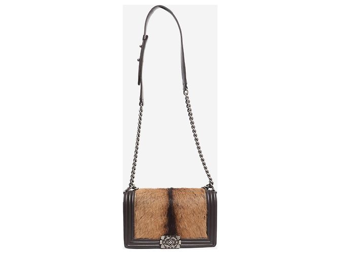 Chanel Borsa Boy in agnello e crine di cavallo marrone 2013 - vista 2