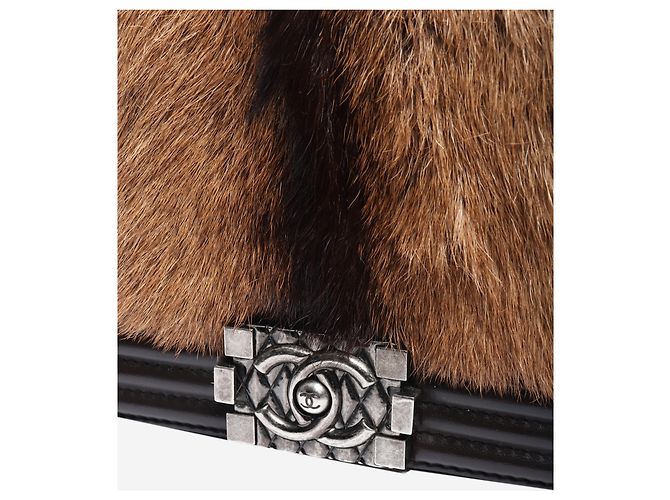 Chanel Borsa Boy in agnello e crine di cavallo marrone 2013 - vista 6