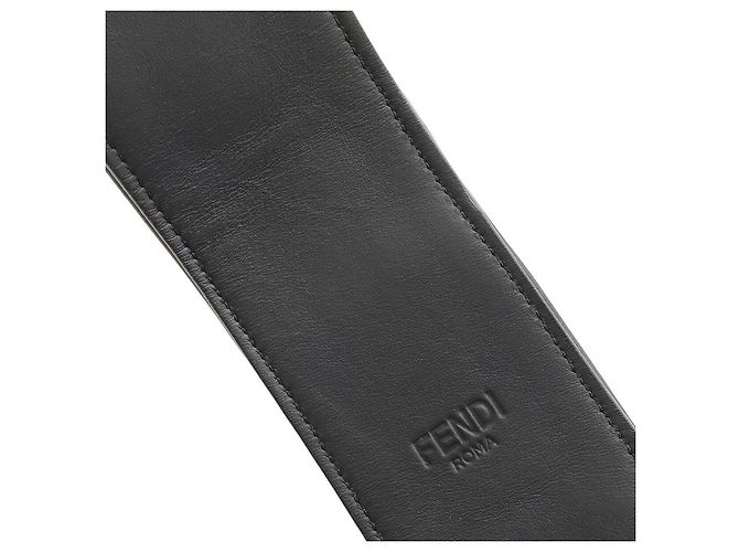 Tracolla in pelle con logo FF Fendi Beige - vista 4