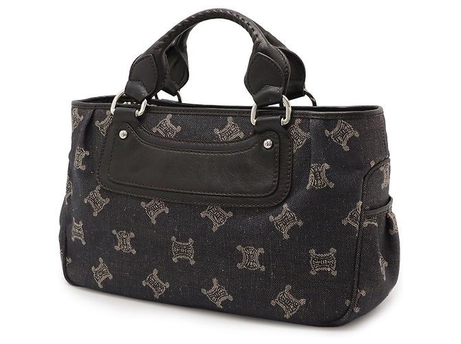 Boogie Céline Borsa a mano Celine Anagram Denim Leather Nero - vista 2