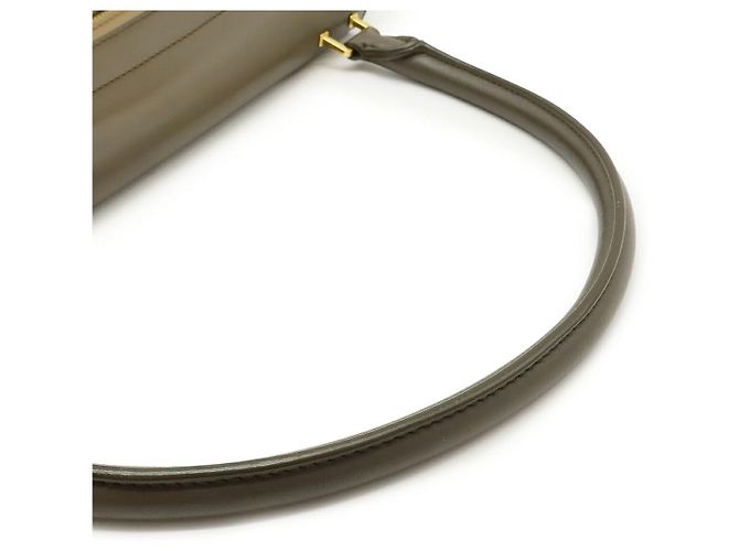 Céline Sac 2way en cuir et toile Celine Trapeze Marron Beige - vue 5