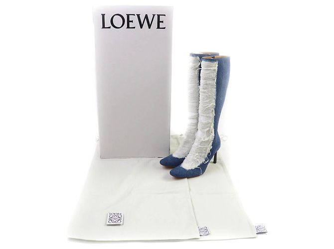 Botas de denim roto Loewe Destroyed Ripped Denim Boots Azul - vista 2