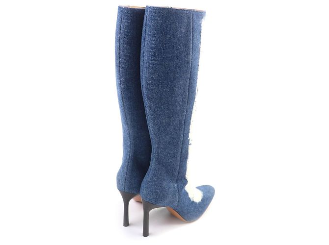 Botas de denim roto Loewe Destroyed Ripped Denim Boots Azul - vista 3