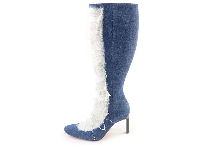 Botas de denim roto Loewe Destroyed Ripped Denim Boots Azul - vista 5