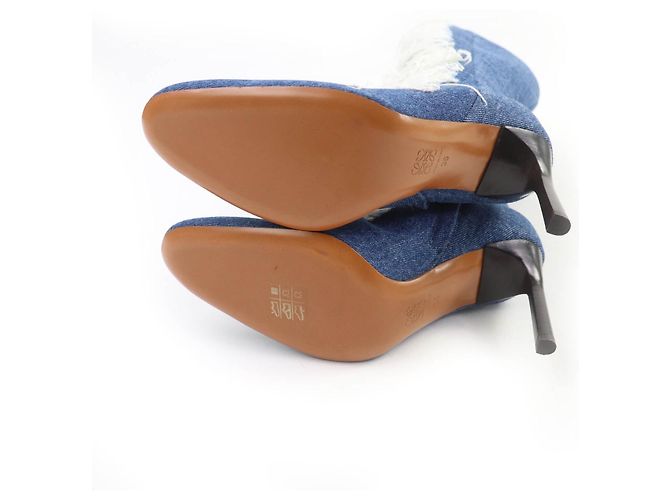 Botas de denim roto Loewe Destroyed Ripped Denim Boots Azul - vista 7