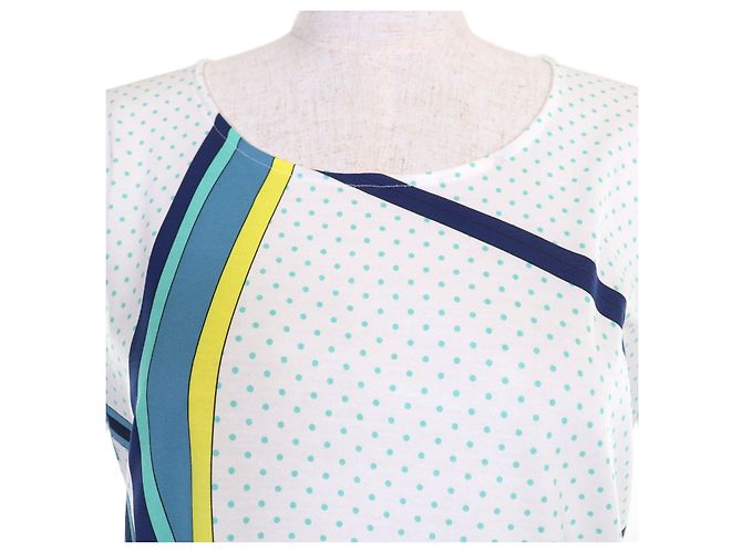 Hermès Camiseta de algodão Hermes Branco Azul - vista 4