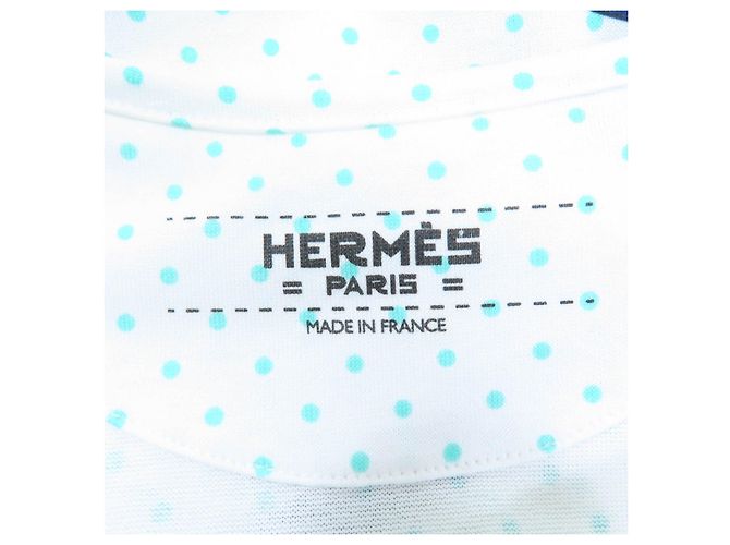 Hermès Camiseta de algodão Hermes Branco Azul - vista 5