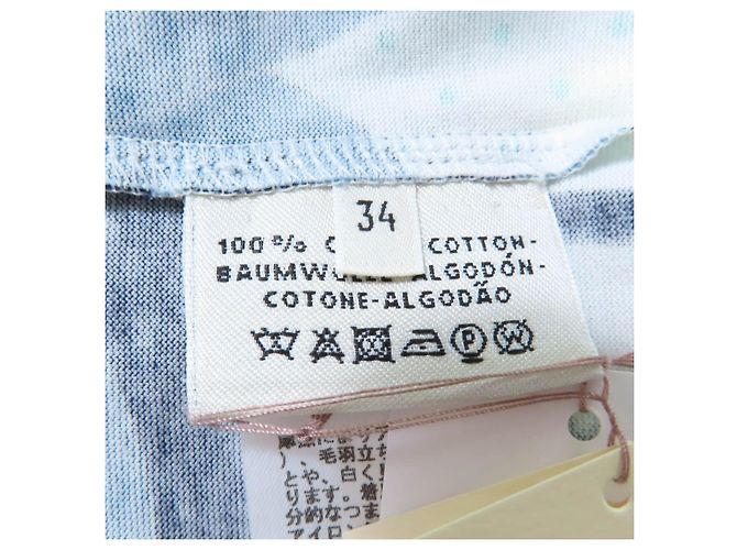 Hermès Camiseta de algodão Hermes Branco Azul - vista 6