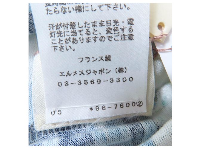 Hermès Camiseta de algodão Hermes Branco Azul - vista 8