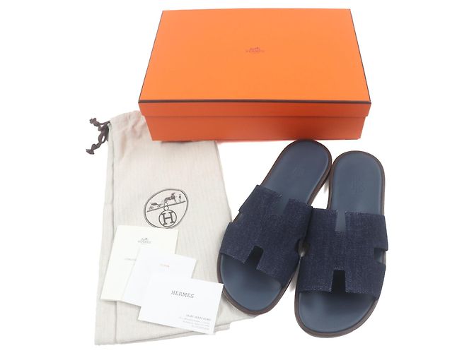 Sandali Izmir in denim Hermès Blu - vista 2