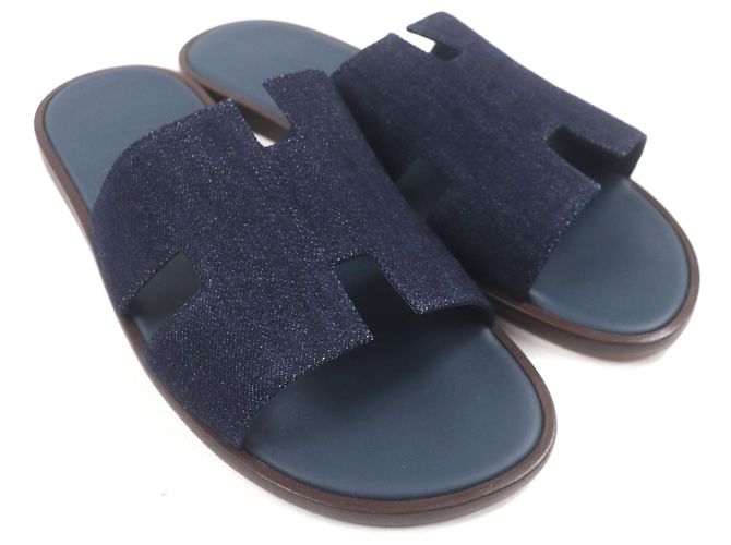 Sandali Izmir in denim Hermès Blu - vista 3