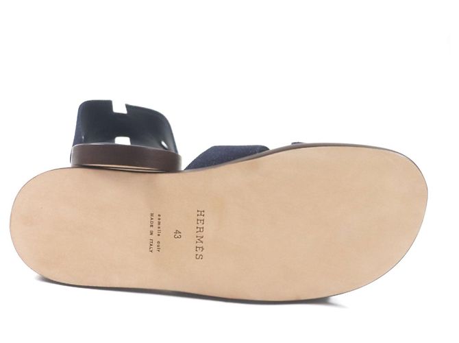 Sandali Izmir in denim Hermès Blu - vista 5