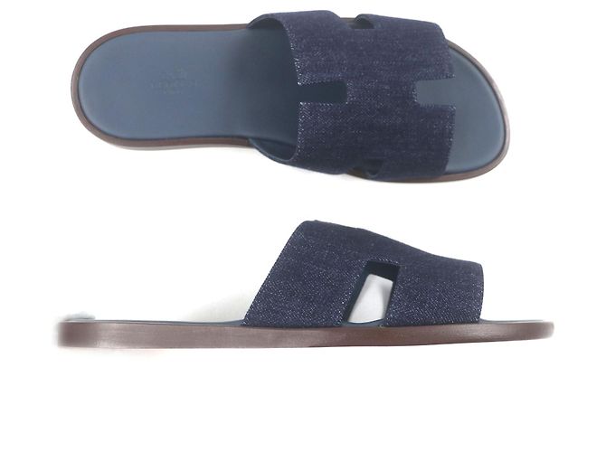 Sandali Izmir in denim Hermès Blu - vista 6