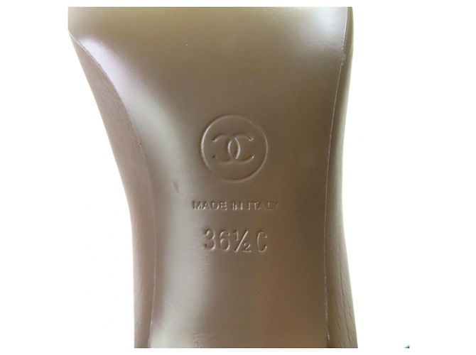 Timeless Botas de cuero Chanel COCO Mark G36438 Beige - vista 10