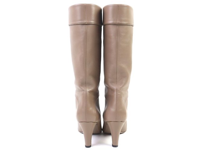 Timeless Botas de cuero Chanel COCO Mark G36438 Beige - vista 4