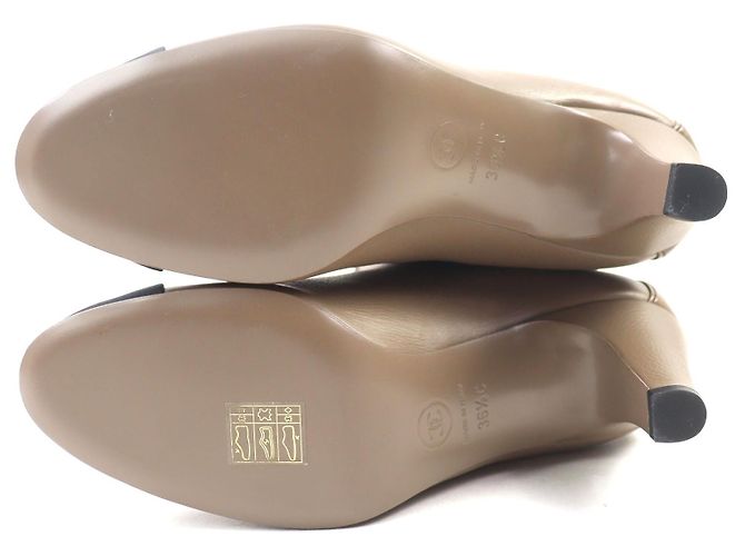 Timeless Botas de cuero Chanel COCO Mark G36438 Beige - vista 6