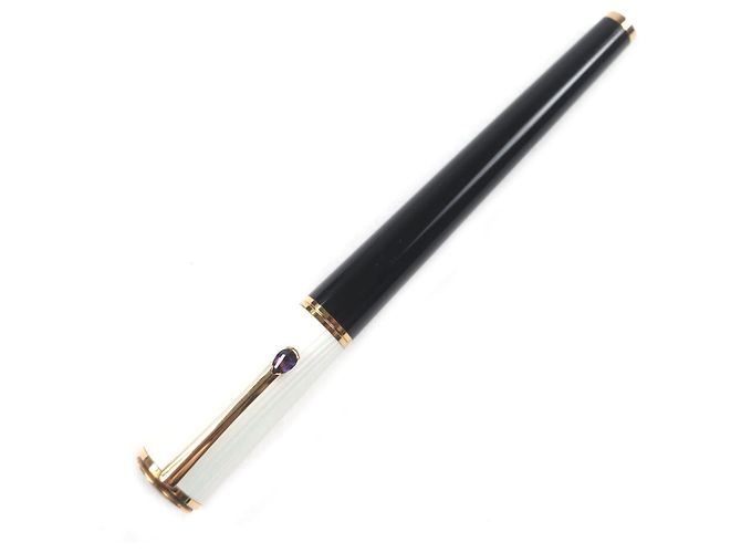 Penna a sfera Montblanc Ingrid Berkman La Donna Nero Bianco D'oro - vista 2