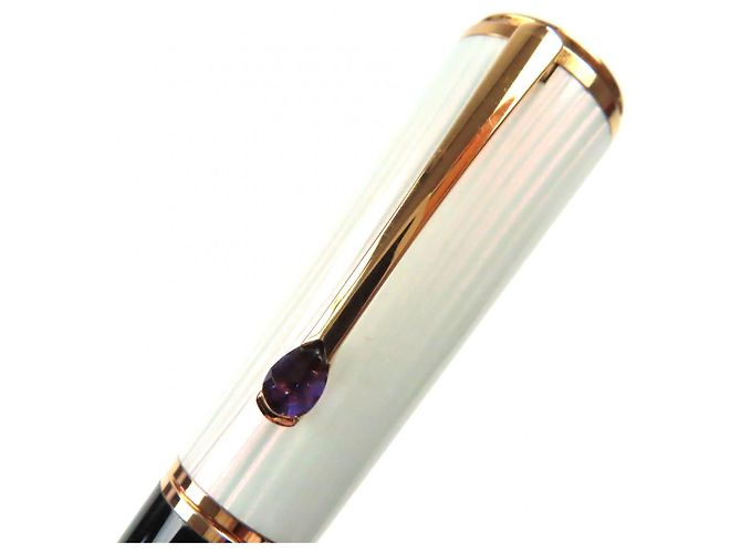 Penna a sfera Montblanc Ingrid Berkman La Donna Nero Bianco D'oro - vista 5