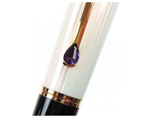 Penna a sfera Montblanc Ingrid Berkman La Donna Nero Bianco D'oro - vista 6
