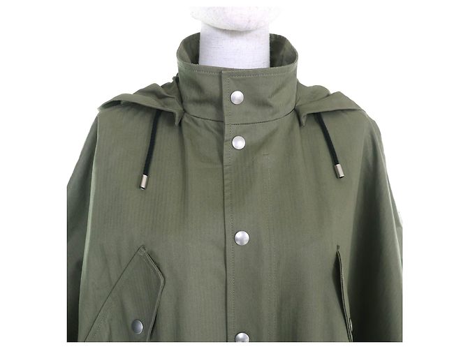 Cappotto a mantella militare con ricamo a forma di ape Christian Dior Verde Cachi - vista 4