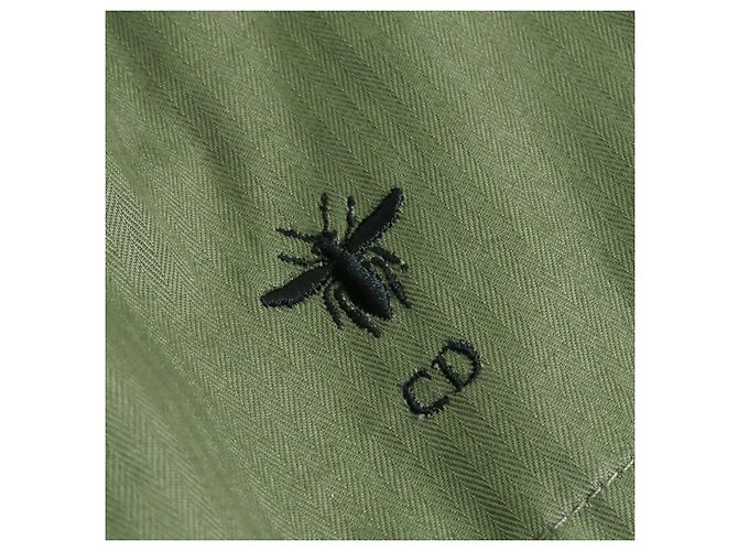 Cappotto a mantella militare con ricamo a forma di ape Christian Dior Verde Cachi - vista 6