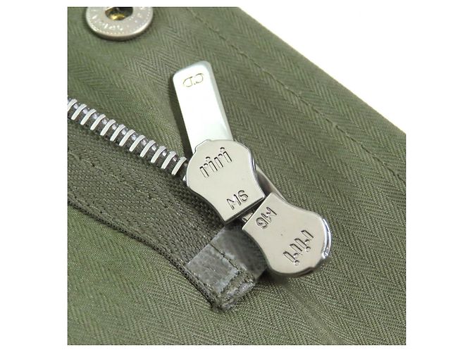 Cappotto a mantella militare con ricamo a forma di ape Christian Dior Verde Cachi - vista 7
