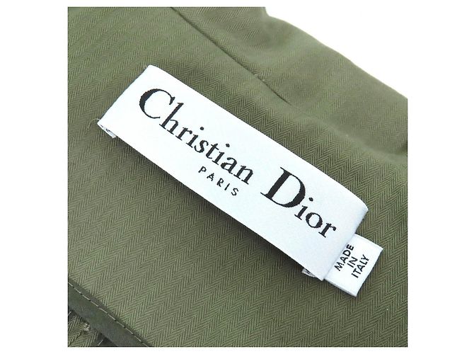 Cappotto a mantella militare con ricamo a forma di ape Christian Dior Verde Cachi - vista 8