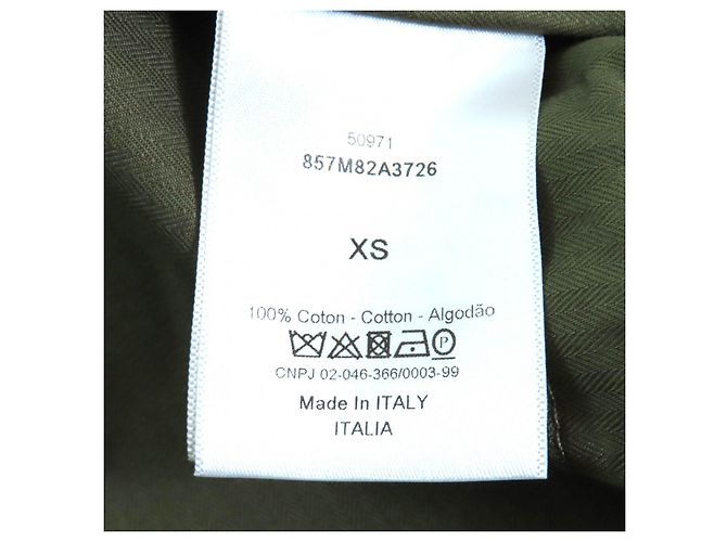 Cappotto a mantella militare con ricamo a forma di ape Christian Dior Verde Cachi - vista 9