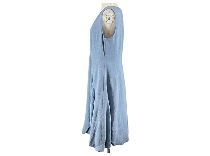 Autre Marque Rene Triacetat-Kleid Blau Hellblau - Ansicht 2