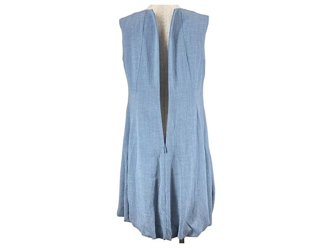 Autre Marque Rene Triacetat-Kleid Blau Hellblau - Ansicht 4