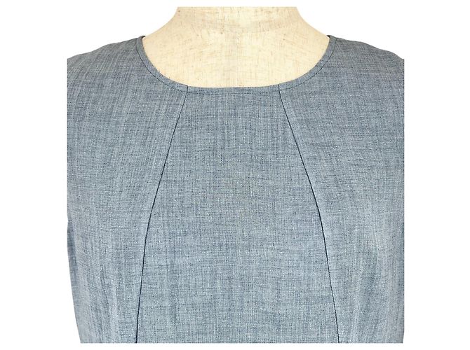 Autre Marque Rene Triacetat-Kleid Blau Hellblau - Ansicht 5