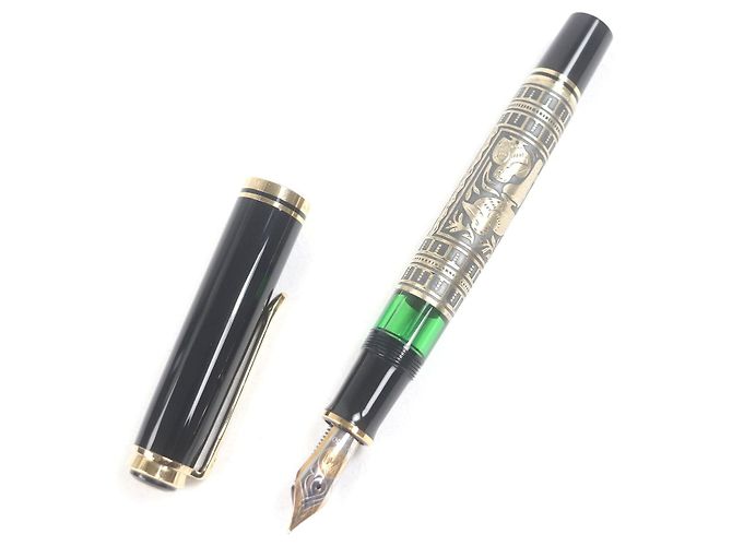 Autre Marque Pelikan Souverän Au750 Füllfederhalter Schwarz Golden - Ansicht 3