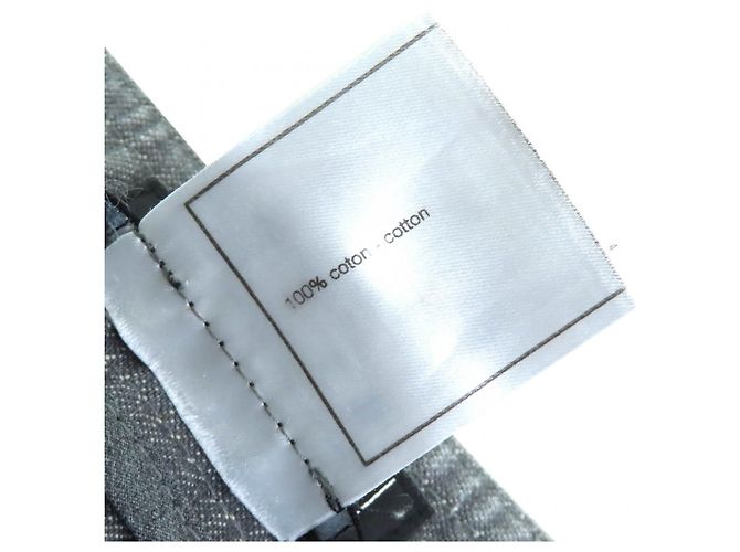 Timeless Pantalones de algodón denim CHANEL COCO Mark Gris - vista 10