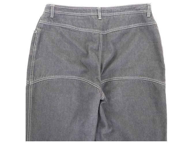 Timeless Pantalones de algodón denim CHANEL COCO Mark Gris - vista 4