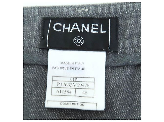 Timeless Pantalones de algodón denim CHANEL COCO Mark Gris - vista 9