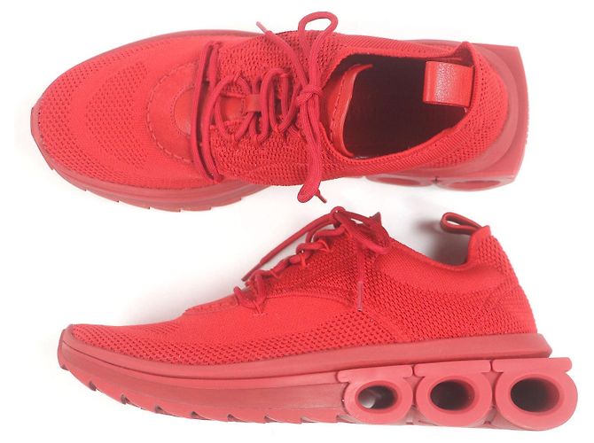 Sneakers in maglia Nima Salvatore Ferragamo Rosso - vista 4