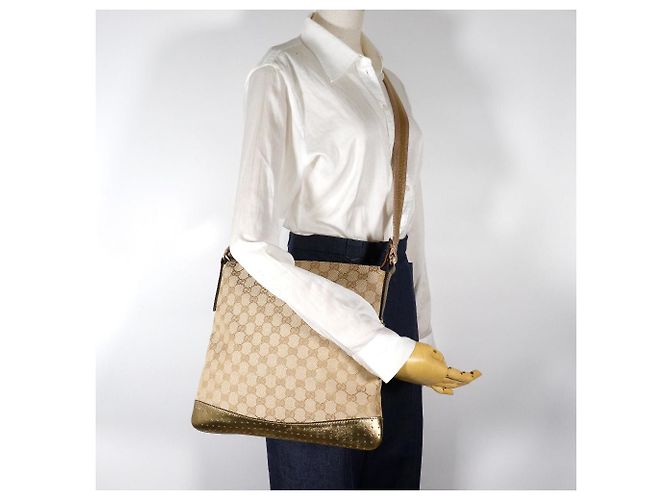 Borsa a Spalla Gucci GG Canvas Beige - vista 14