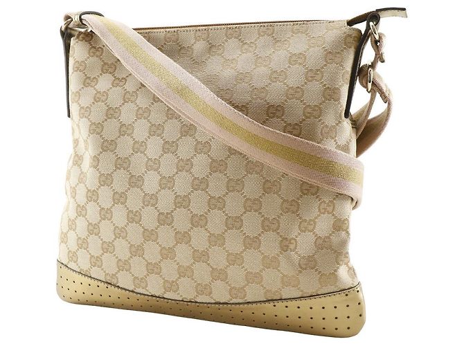 Borsa a Spalla Gucci GG Canvas Beige - vista 2