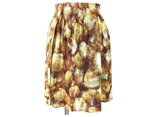 Issey Miyake Conjunto de camiseta y minifalda con estampado Popcorn PLEATS PLEASE Castaño Amarillo - vista 5