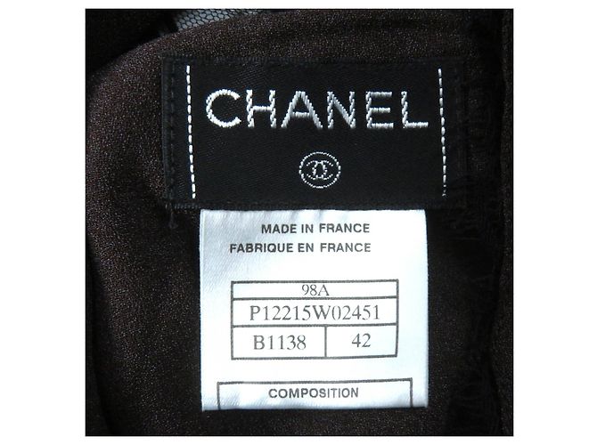 Timeless Conjunto 2way de renda com logo Chanel Preto Castanho escuro - vista 10
