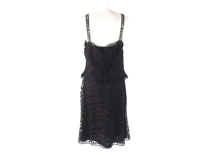 Timeless Conjunto 2way de renda com logo Chanel Preto Castanho escuro - vista 3