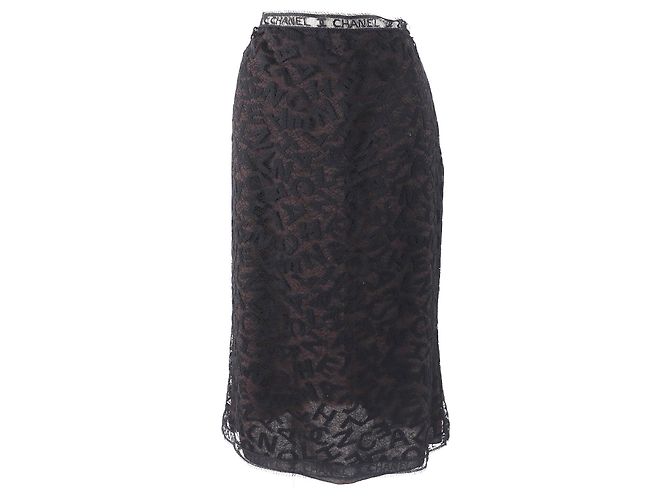 Timeless Conjunto 2way de renda com logo Chanel Preto Castanho escuro - vista 6