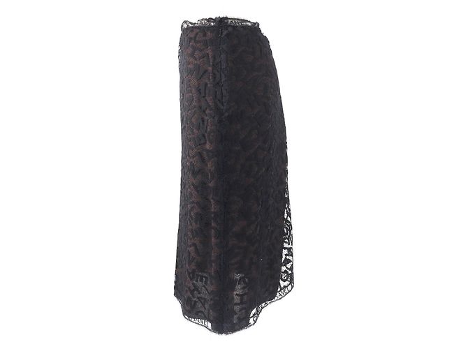 Timeless Conjunto 2way de renda com logo Chanel Preto Castanho escuro - vista 7