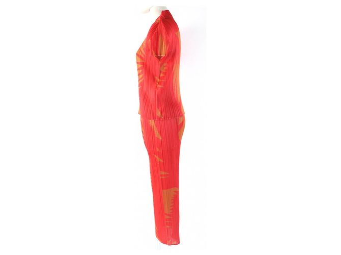 Issey Miyake PLEATS PLEASE Two-Piece Set Polyester Set Red - view 2