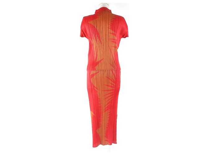 Issey Miyake PLEATS PLEASE Two-Piece Set Polyester Set Red - view 3